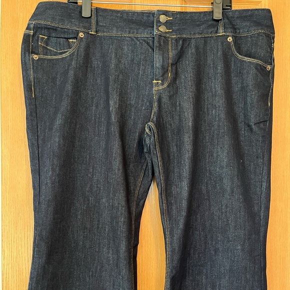Lands End Mid Rise Wide Leg Dark Wash Jeans - Picture 6 of 10